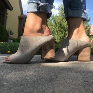 Franco Sarto Suede Mule Booties with Block Heel